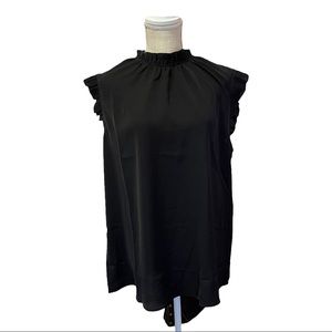 Black sleeveless blouse